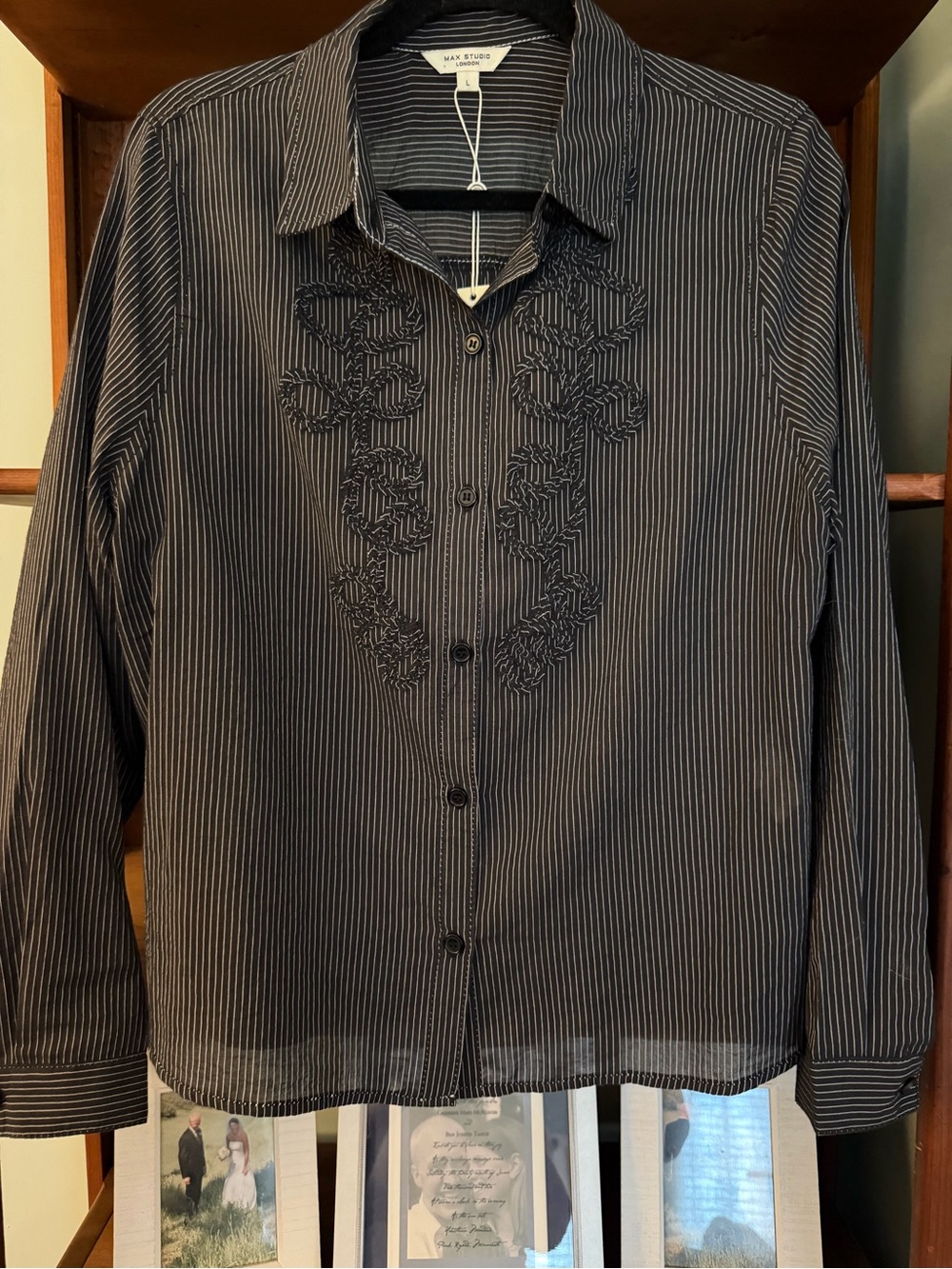 Women's Striped Button-Up Shirt Jacket